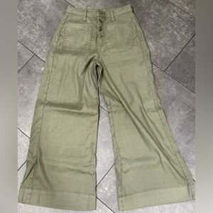 Evereve 25 Joelle Stretch Linen Cropped Wide Leg Pants